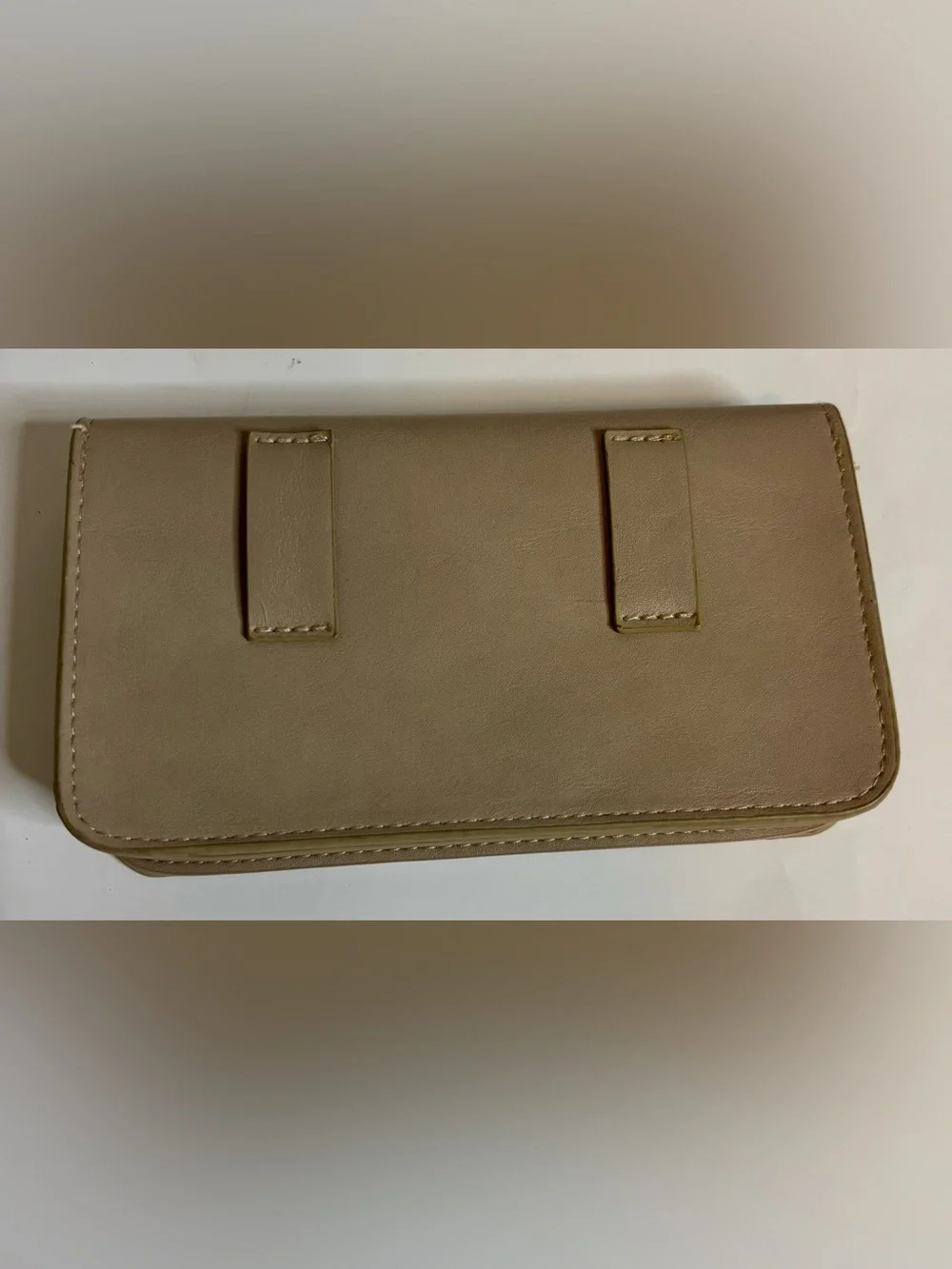DKNY Beige faux Leather Logo Belt Bag with Black Logo , missing belt